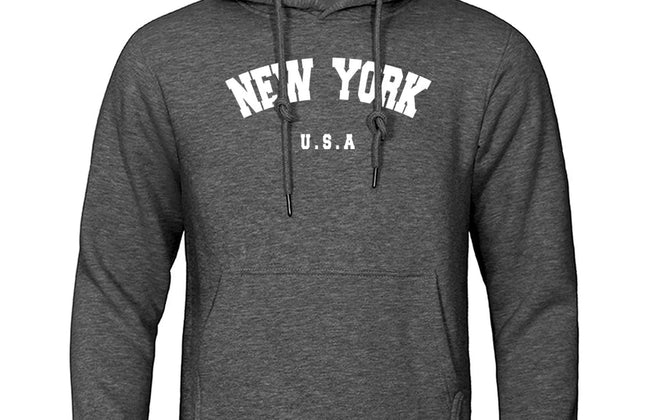 NEW YORK Letter U.S.A City Print Hoody Men Fashion Casual Long Sleeves Hooded - Constantin & Crys