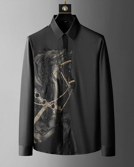 Party Silk Slim Office Men Tee Dress Shirts Casual Wash and Wear Shirts Clothes - Constantin & Crys