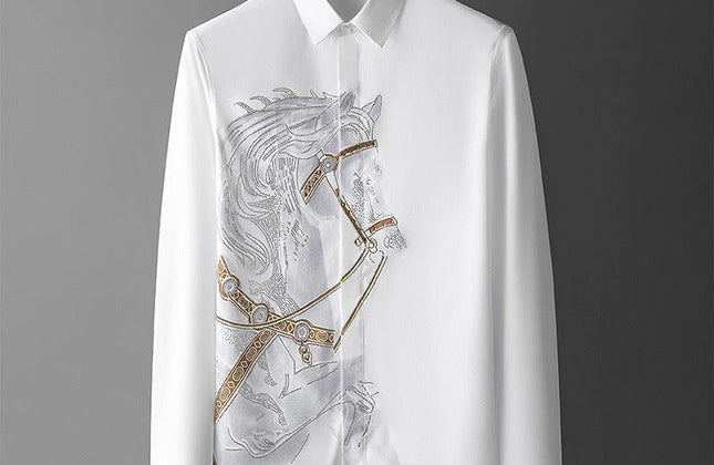 Party Silk Slim Office Men Tee Dress Shirts Casual Wash and Wear Shirts Clothes - Constantin & Crys