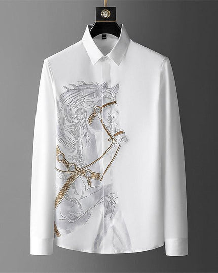 Party Silk Slim Office Men Tee Dress Shirts Casual Wash and Wear Shirts Clothes - Constantin & Crys