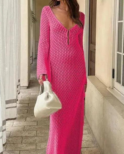 Sexy Cover Up Long Sleeve Long Dress Women Backless Beach Wear Bathing - Constantin & Crys