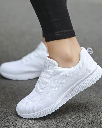White Platform Trainers Women's Casual Sneakers Tenis Feminino - Constantin & Crys