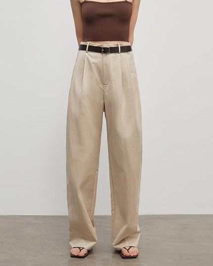 Wide-Leg Double-Pleat Trousers