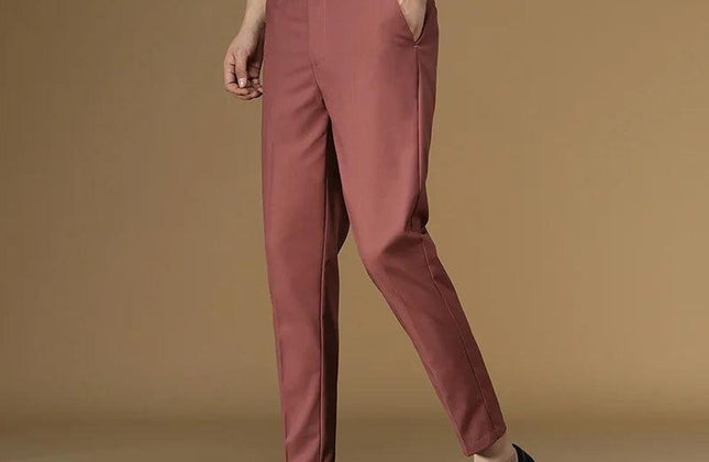 Summer Suit Pants Men Red Black Khaki Flat Formal Office Wear Smart Business - Constantin & Crys