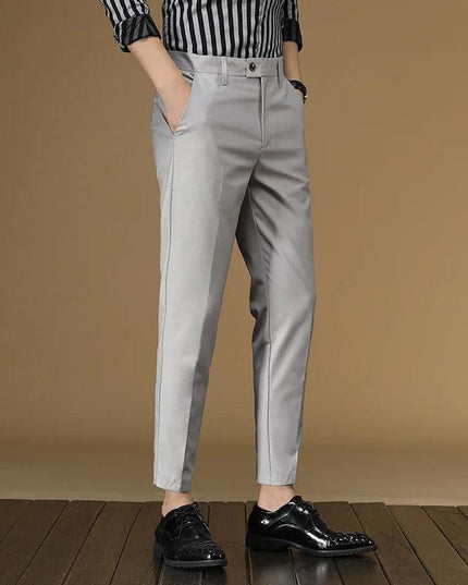 Summer Suit Pants Men Red Black Khaki Flat Formal Office Wear Smart Business - Constantin & Crys