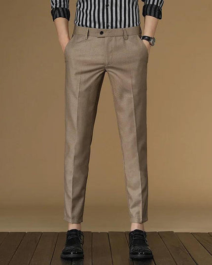 Summer Suit Pants Men Red Black Khaki Flat Formal Office Wear Smart Business - Constantin & Crys