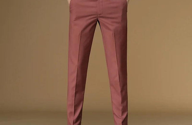 Summer Suit Pants Men Red Black Khaki Flat Formal Office Wear Smart Business - Constantin & Crys