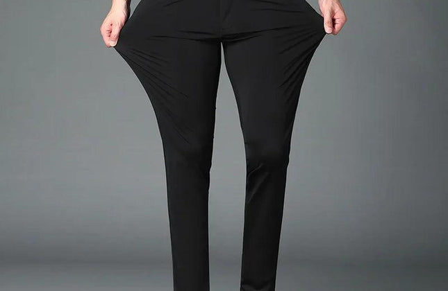 Summer Thin Men's Trousers Four Side Elastic Milk Silk New Business Office Ice - Constantin & Crys