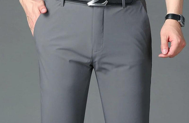 Summer Thin Men's Trousers Four Side Elastic Milk Silk New Business Office Ice - Constantin & Crys