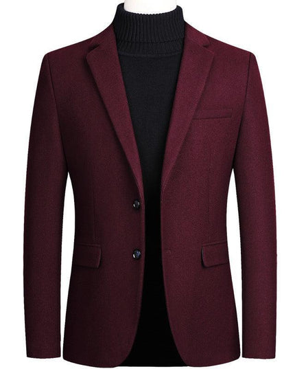 Thicken Men's Suit Jacket One Button Slim Fit Sport Coat Woolen Jacket - Constantin & Crys