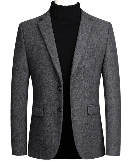 Thicken Men's Suit Jacket One Button Slim Fit Sport Coat Woolen Jacket - Constantin & Crys