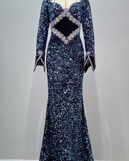 Top Quality Women Celebrity Long Party Night Club Wear Beading Runway Evening - Constantin & Crys
