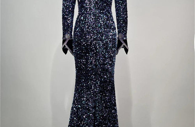 Top Quality Women Celebrity Long Party Night Club Wear Beading Runway Evening - Constantin & Crys