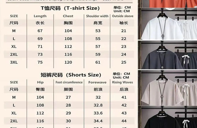 Waffle Men's Summer Short Sleeve And Shorts Two Piece Sets Sports Casual Tracksuit Men Comfortable Cool Shorts Oversized Set - Constantin & Crys
