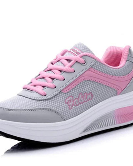 Women Slimming Swing Sneakers Platform Wedge Toning Shoes Woman Breathable - Constantin & Crys