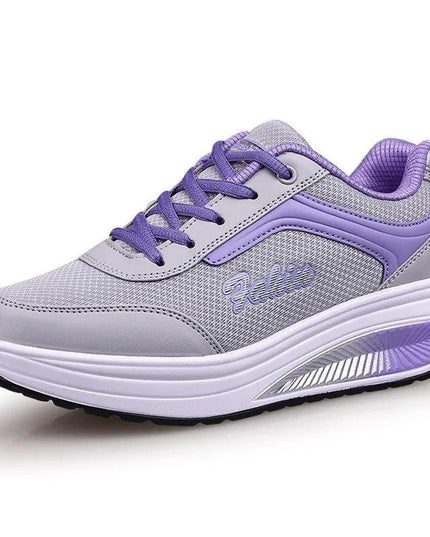 Women Slimming Swing Sneakers Platform Wedge Toning Shoes Woman Breathable - Constantin & Crys