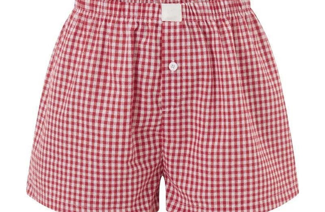 Women's Y2k Pajamas Shorts Cute Plaid Pj Short Pants Flannel Lounge Sleep - Constantin & Crys
