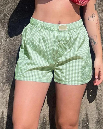 Women's Y2k Pajamas Shorts Cute Plaid Pj Short Pants Flannel Lounge Sleep - Constantin & Crys