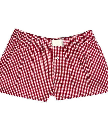 Women's Y2k Pajamas Shorts Cute Plaid Pj Short Pants Flannel Lounge Sleep - Constantin & Crys